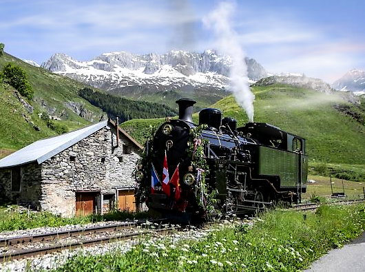 Dampfbahn Furka Bergstrecke DFB 24 Lok 704 HG4-4