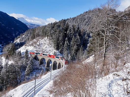 Glacier-Express Landwasserviadukt Winter