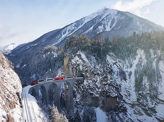 Glacier-Express Winter Landwasserviadukt