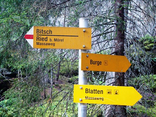 Wegweiser Massaweg